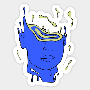 psychedelic abstract portrait (BLUE) Sticker